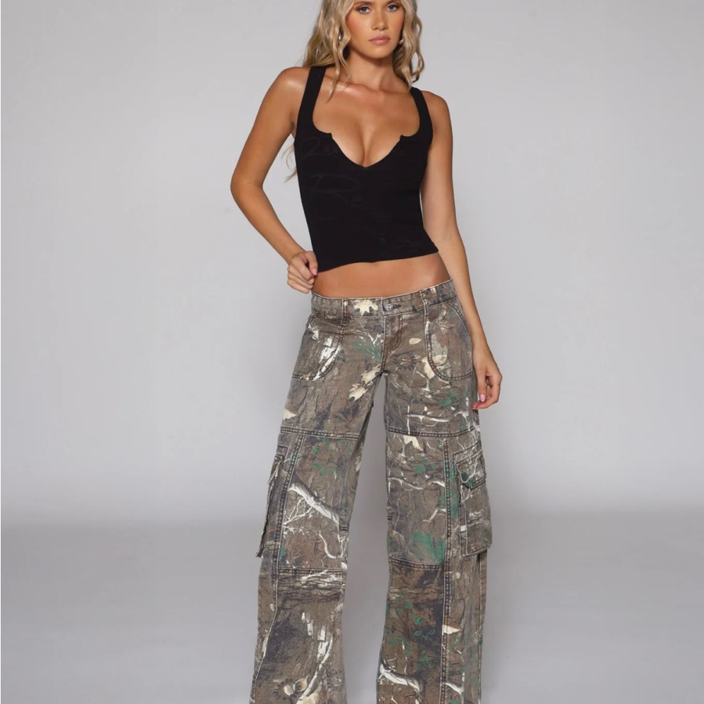 REVICE Amelia Pant/ Oakland Multitone Green Camo Pants with Label